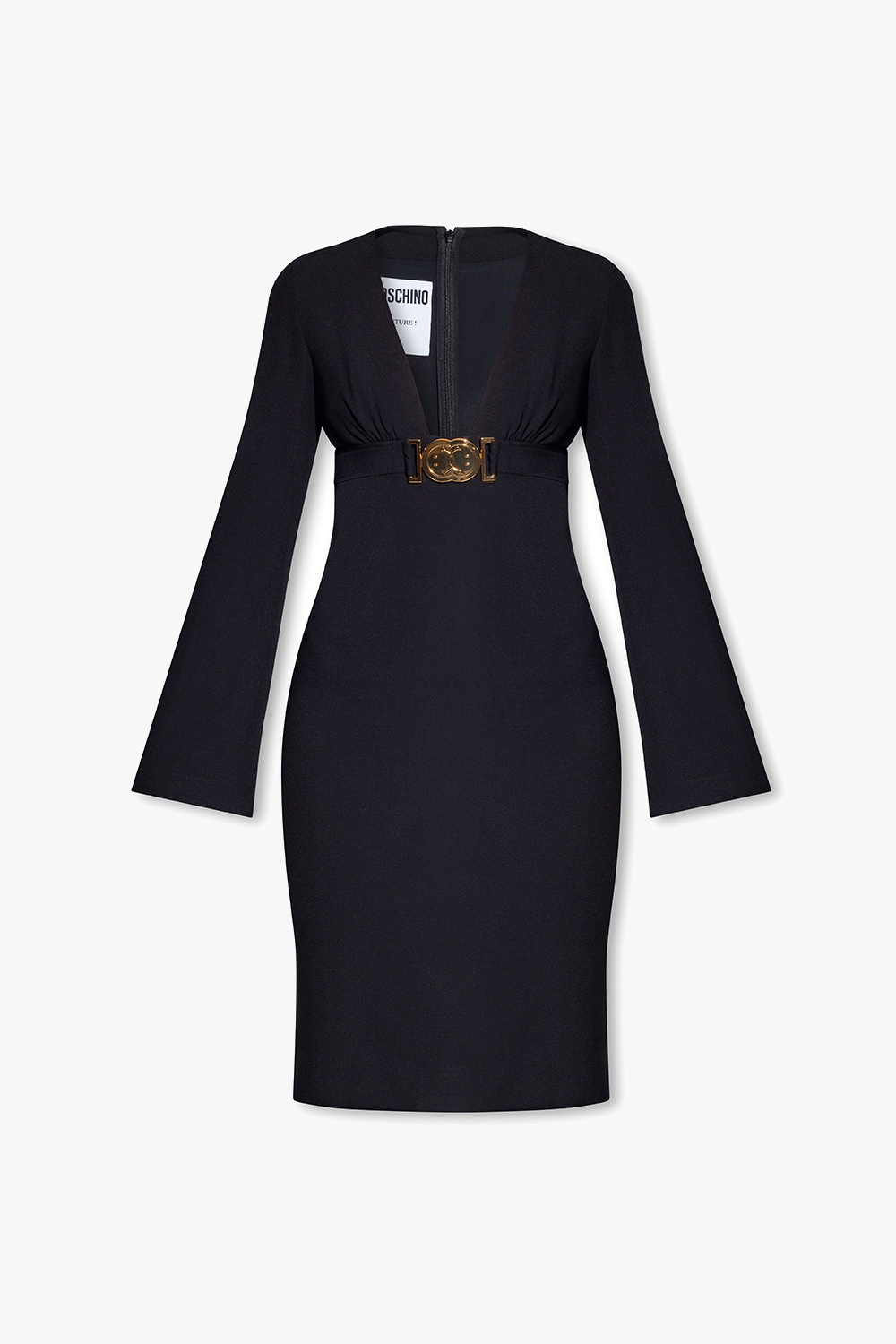 Moschino サテンフレアミティトレス A04538274093 0555NERO Interlock Dress Goose Print | Moschino